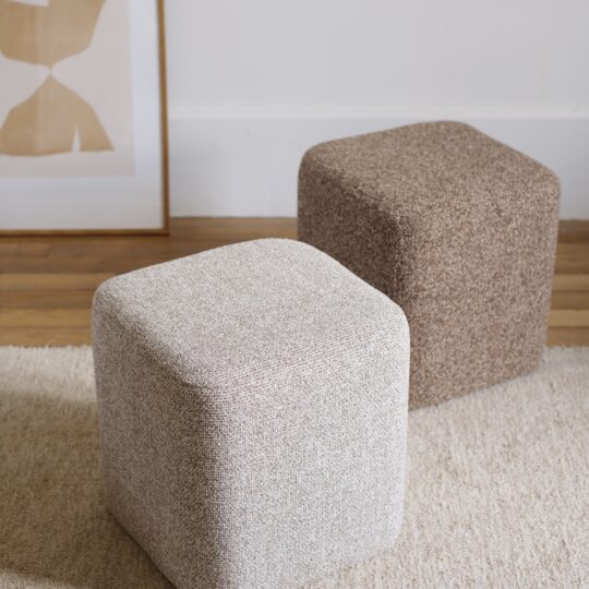 pouf cube beige