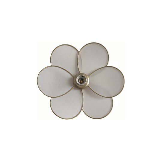 applique fleur tissu et métal doré