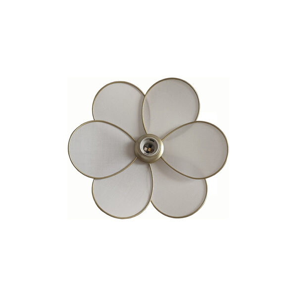 applique fleur tissu et métal doré