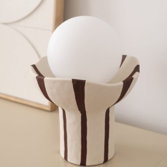 lampe à poser céramique rayé
