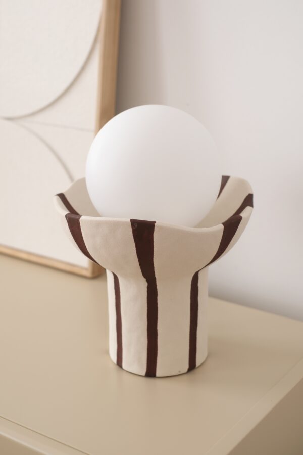 lampe à poser céramique rayé