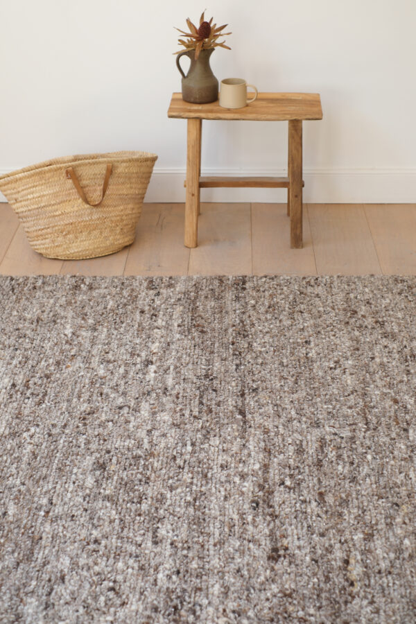Tapis de salon brun en laine et coton 170x240 cm