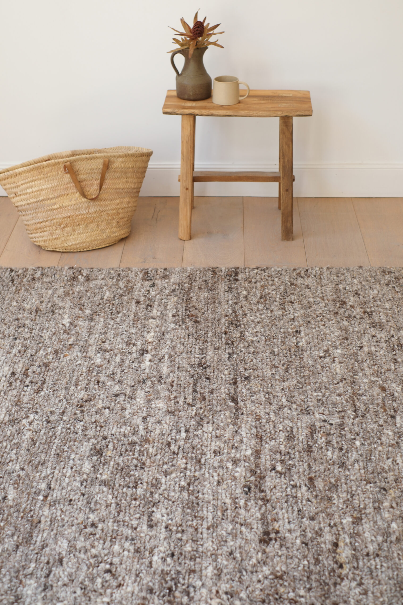 Tapis de salon brun en laine et coton 170x240 cm – Image 2