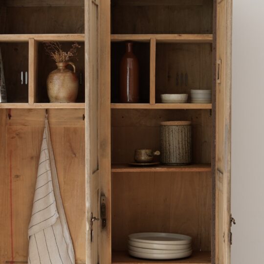 Armoire vintage ancien vestiaire allemand en chêne – Image 8