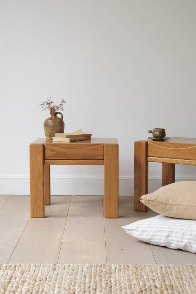 paire de chevet vintage bois massif