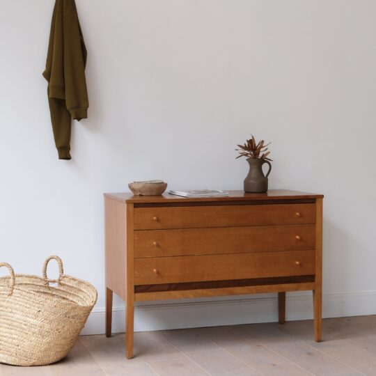 Commode vintage 3 tiroirs mid-century – Image 2
