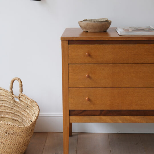 Commode vintage 3 tiroirs mid-century – Image 3