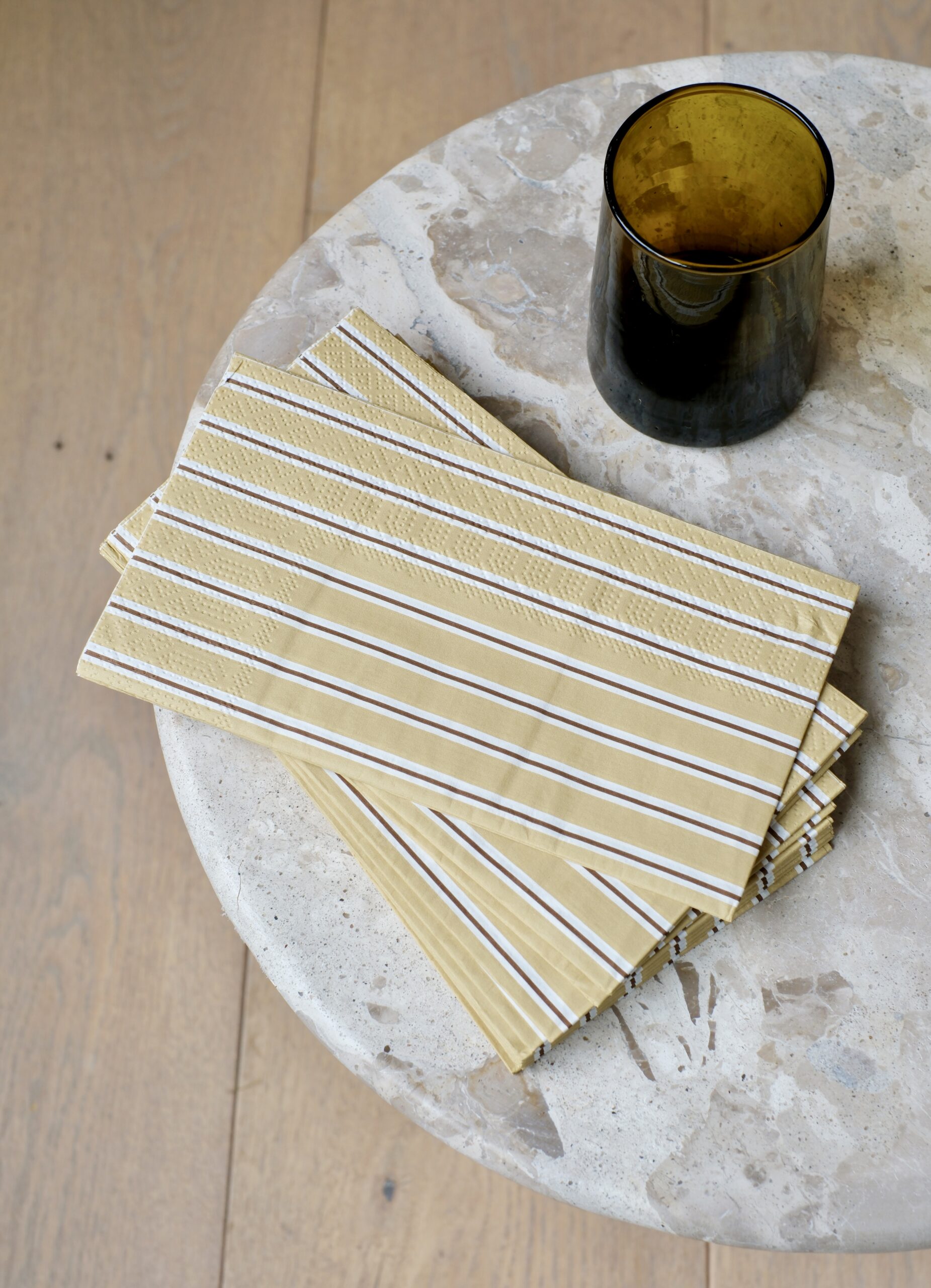 Lot de serviettes en papier rayures beige – Image 3