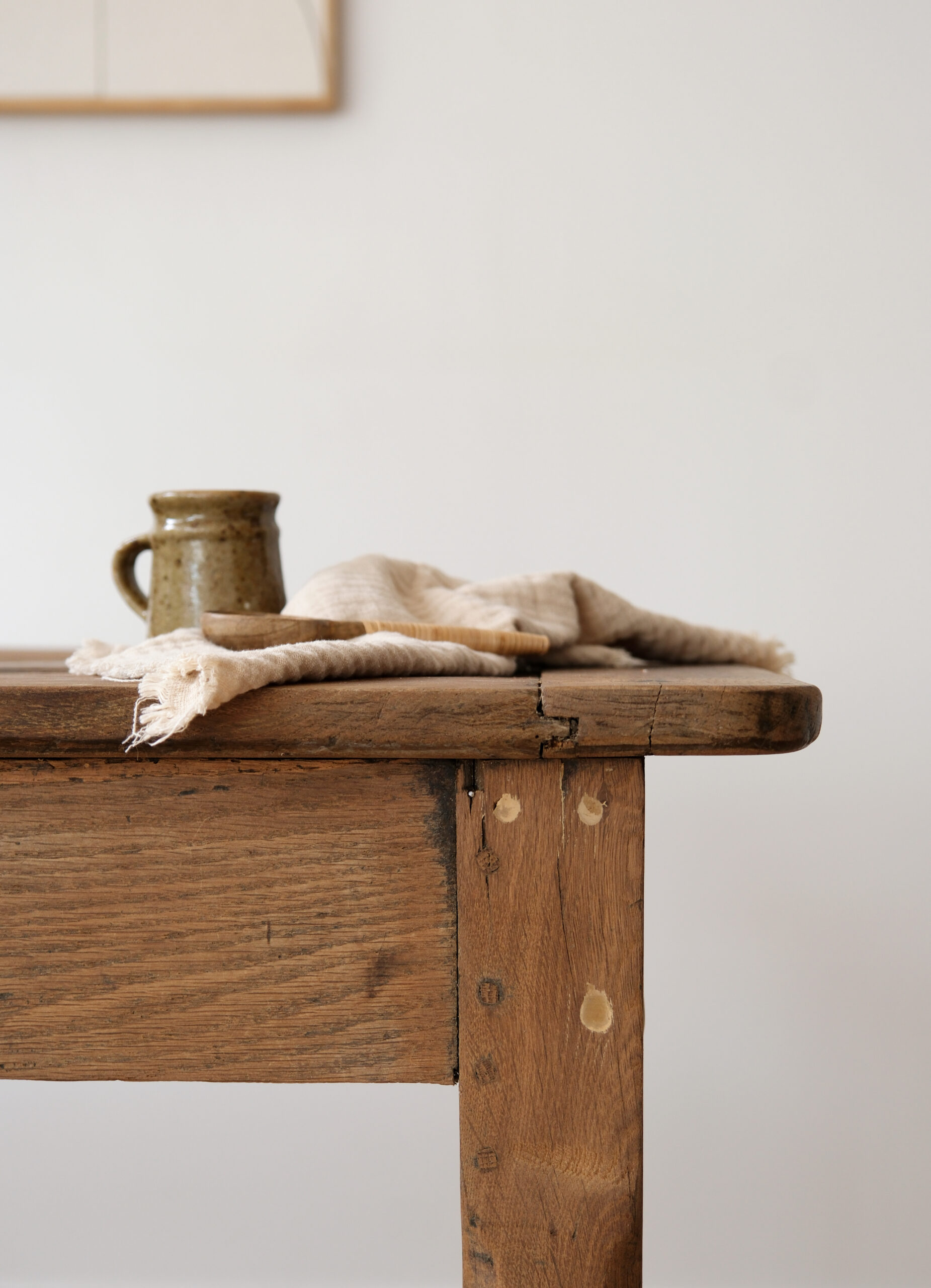 Table de ferme ancienne en bois massif – Image 7