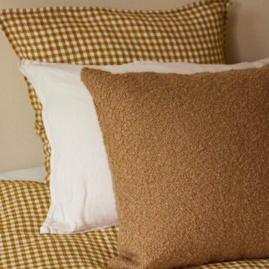 HOUSSE DE COUSSIN 40X65 CM LAINE BOUCLÉE BEIGE