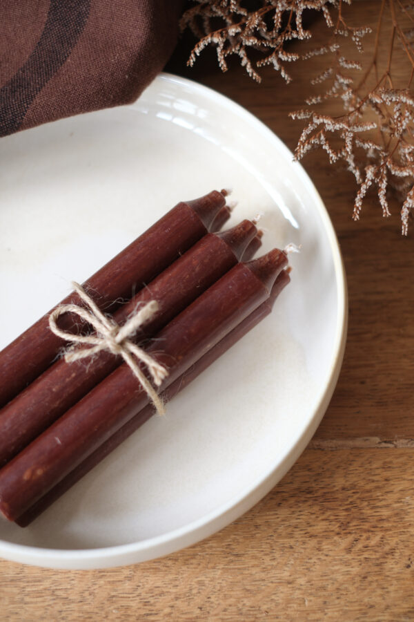 Lot de 6 bougies de table chocolat