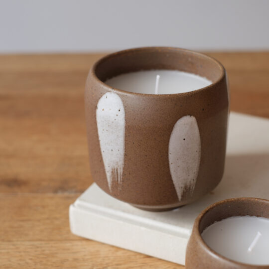 bougie pot marron