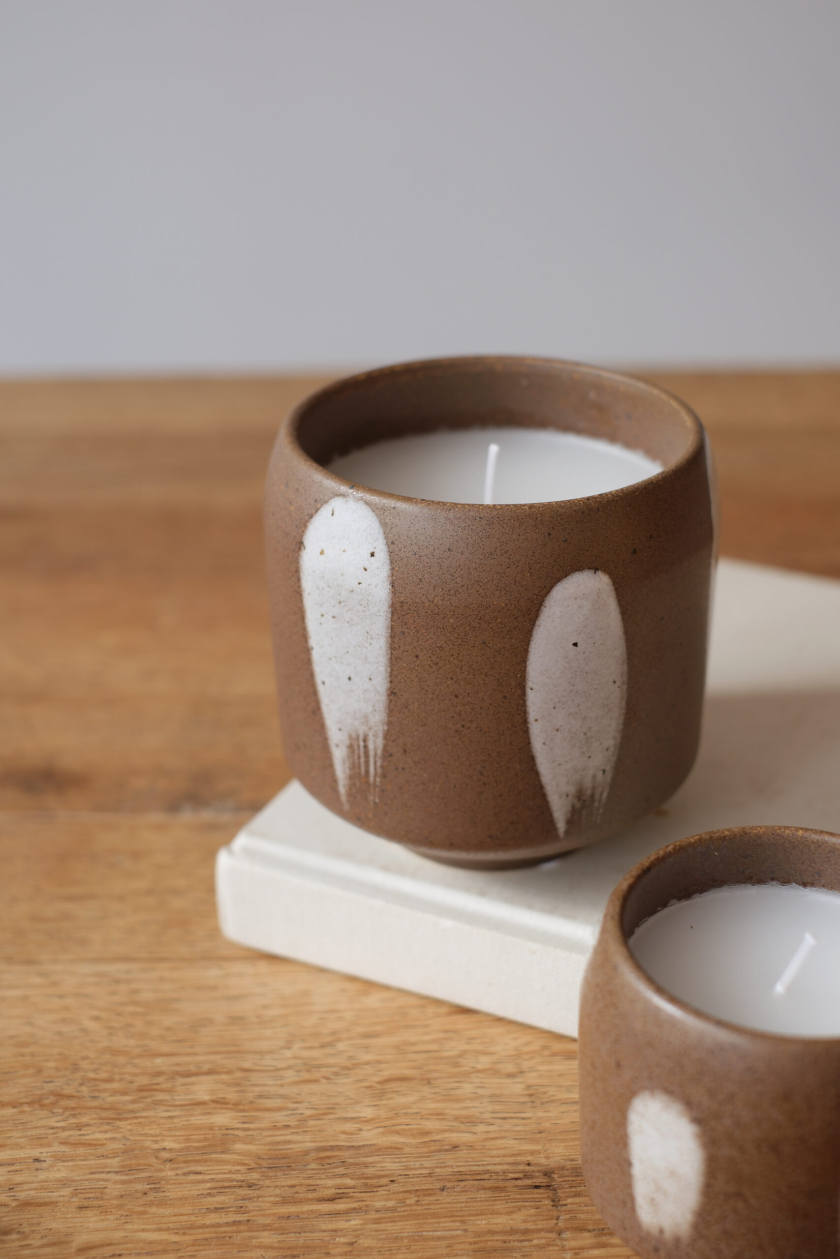 bougie pot marron