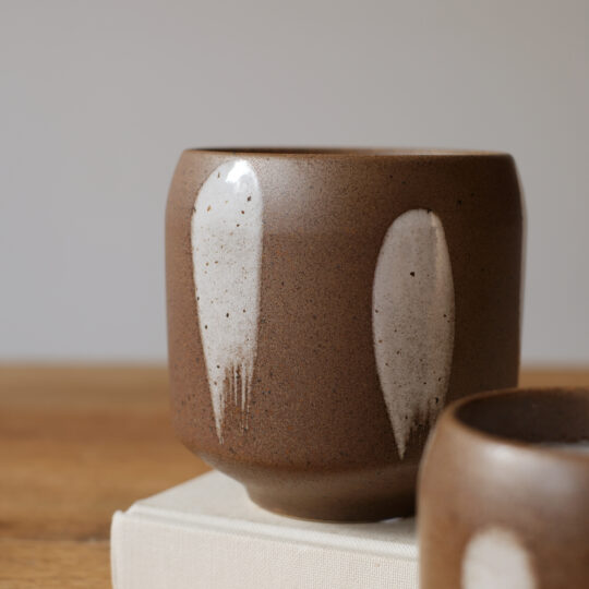 Bougie pot en céramique marron - 2 tailles – Image 3