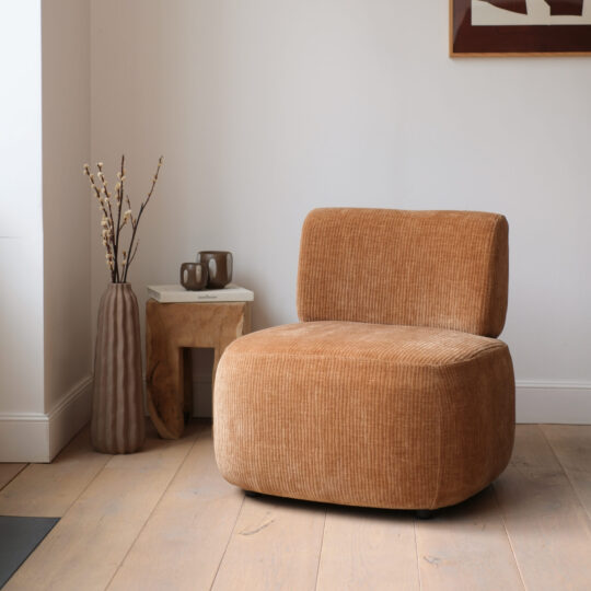 Fauteuil lounge en tissu côtelé - 3 coloris – Image 6