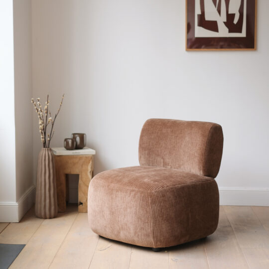 Fauteuil lounge en tissu côtelé - 3 coloris – Image 7