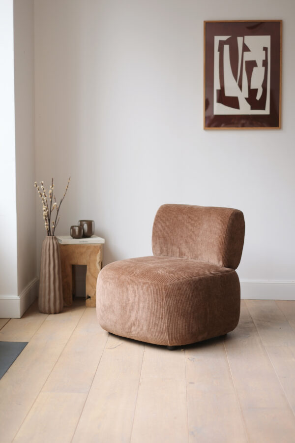 Fauteuil-11 Fauteuil lounge en tissu côtelé - 3 coloris