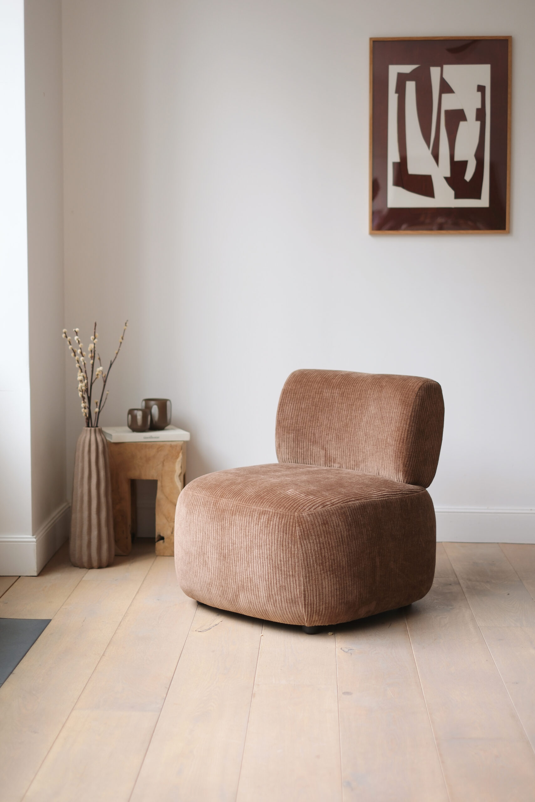 Fauteuil lounge en tissu côtelé - 3 coloris – Image 7