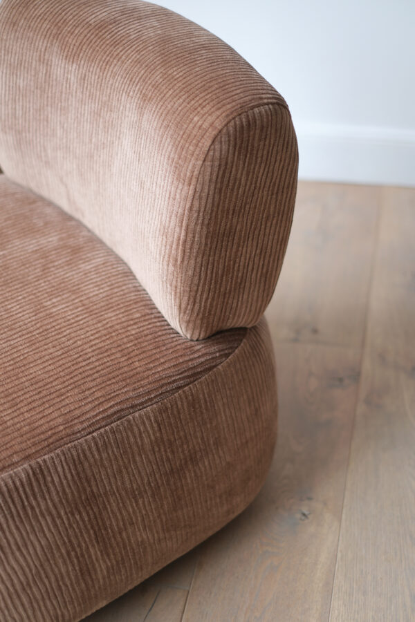 Fauteuil-12 Fauteuil lounge en tissu côtelé - 3 coloris