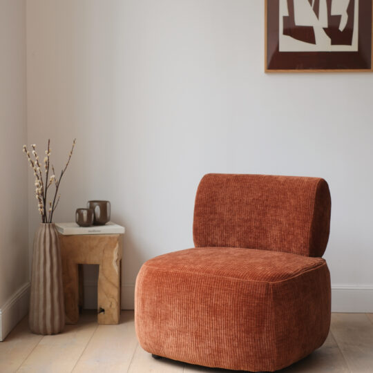 Fauteuil lounge en tissu côtelé - 3 coloris – Image 3