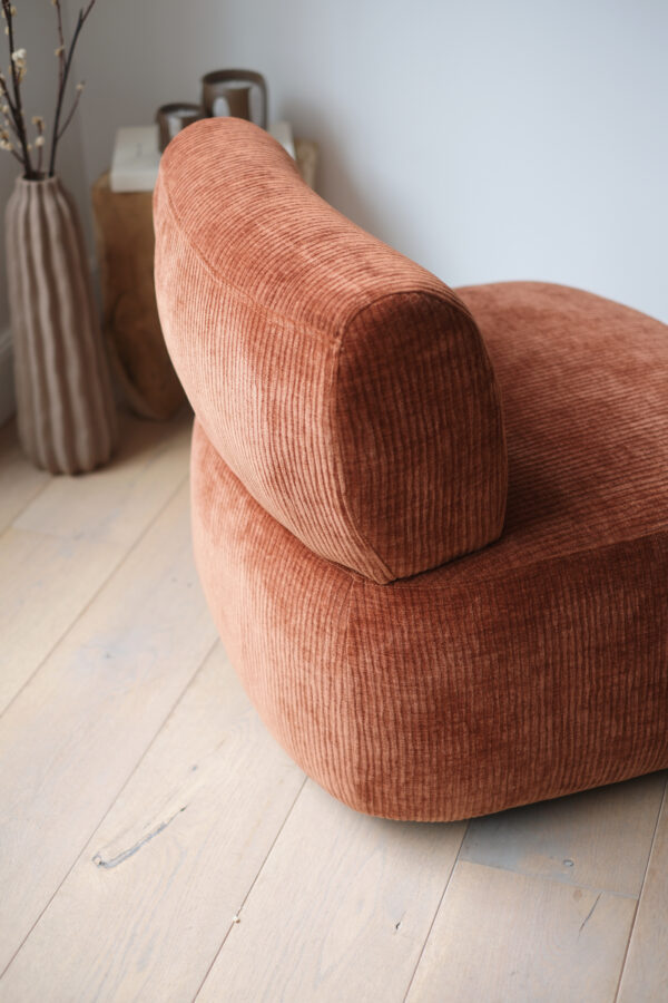 Fauteuil-9 Fauteuil lounge en tissu côtelé - 3 coloris