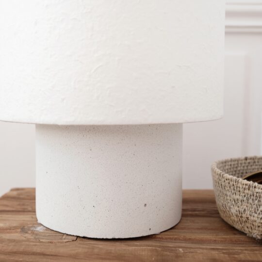 Lampe à poser effet béton, abat-jour papier ou lin – Image 3