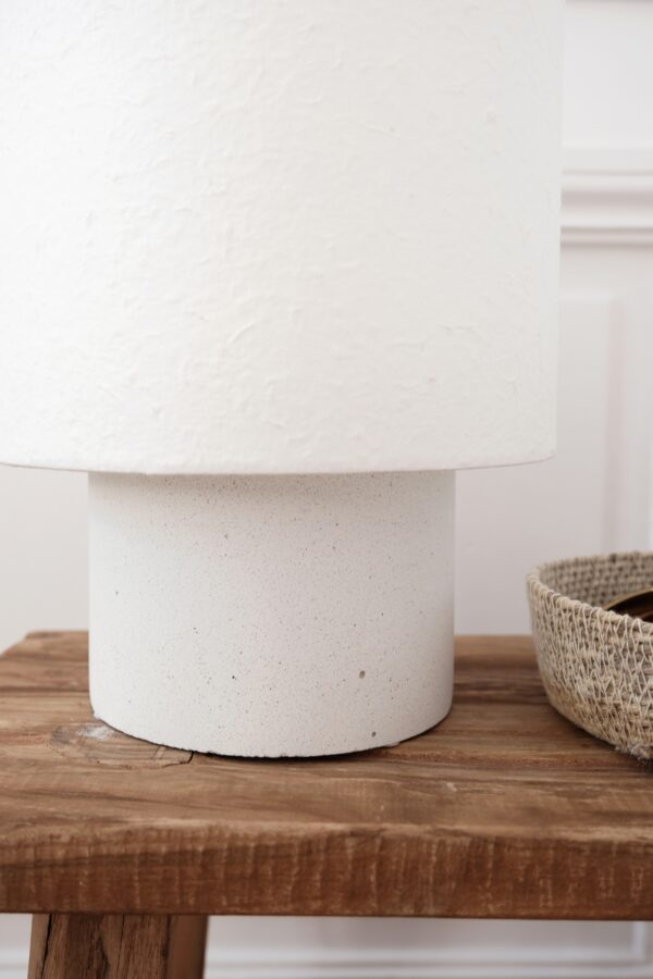 Lampe-3 Lampe à poser effet béton, abat-jour papier ou lin