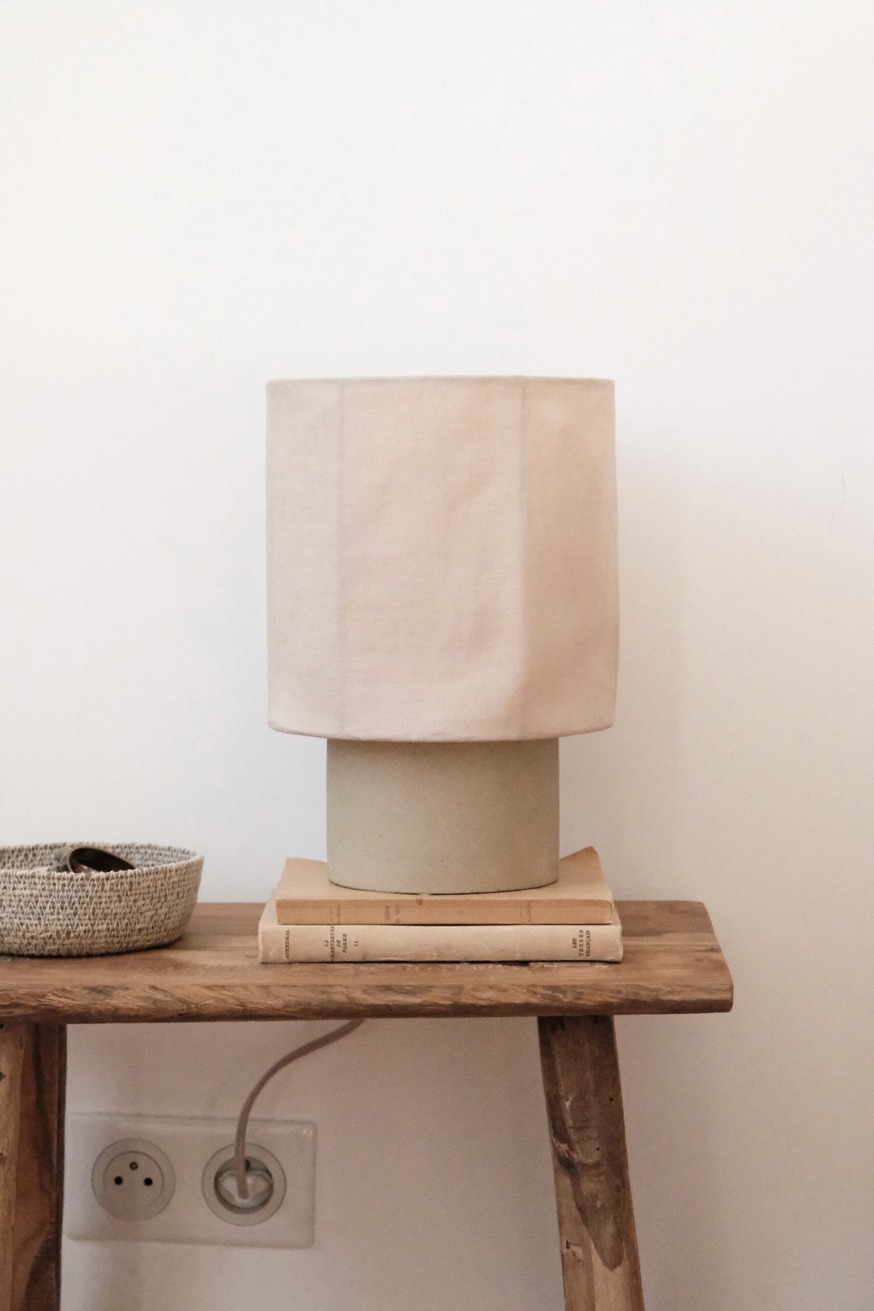 Lampe à poser effet béton lin