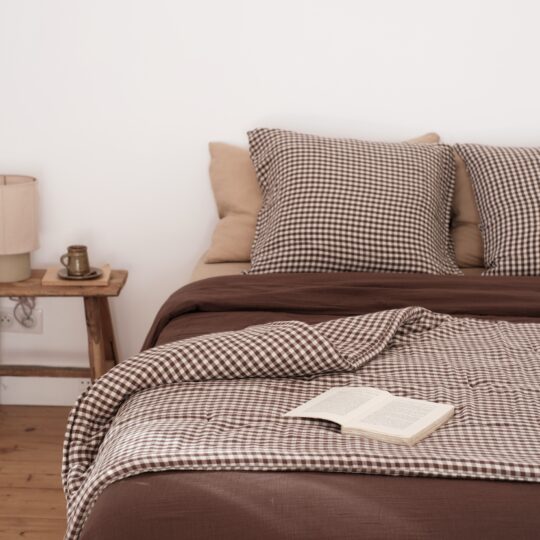 housse de couette gaze de coton chocolat