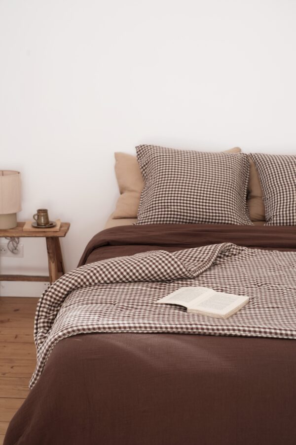 housse de couette gaze de coton chocolat