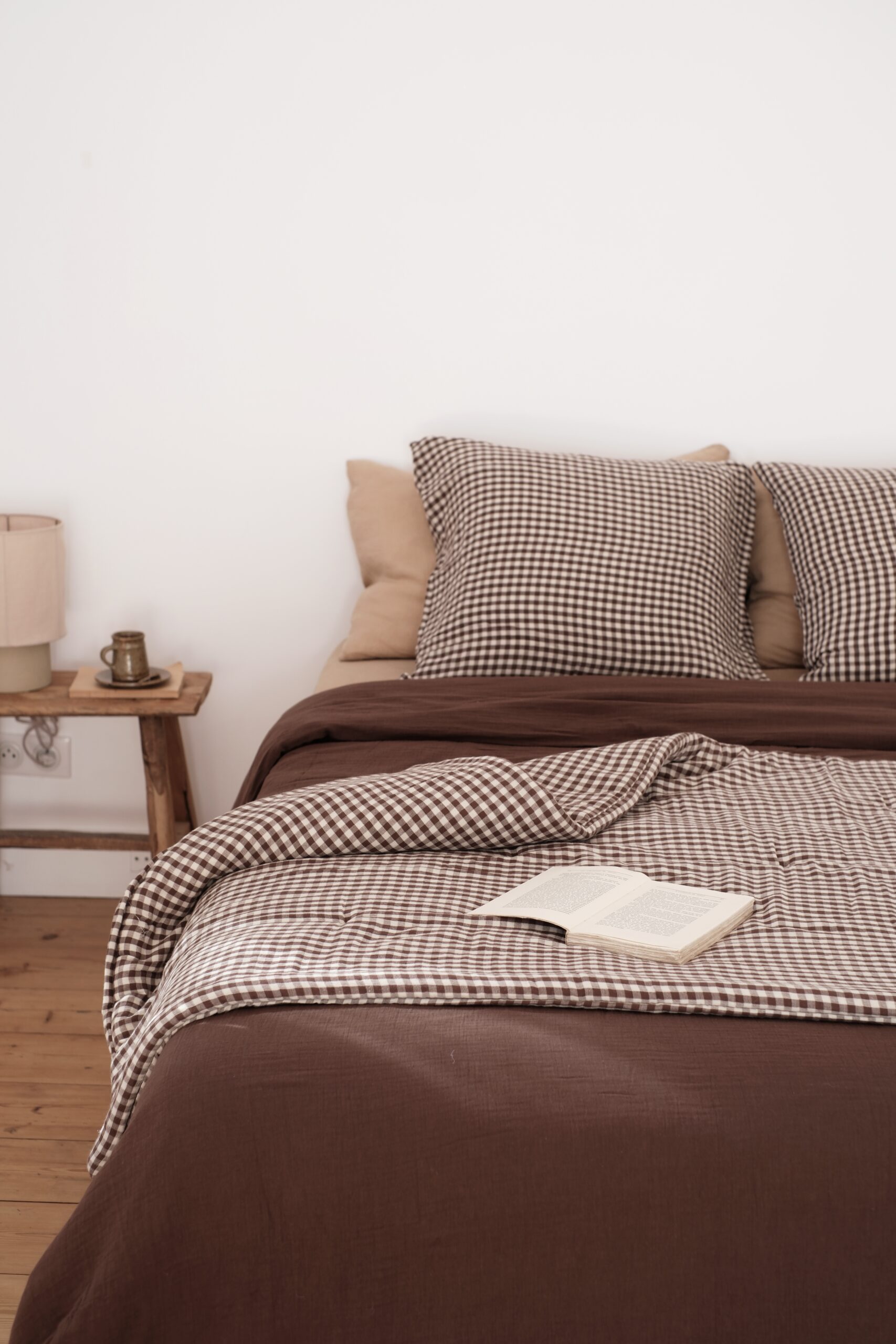 housse de couette gaze de coton chocolat