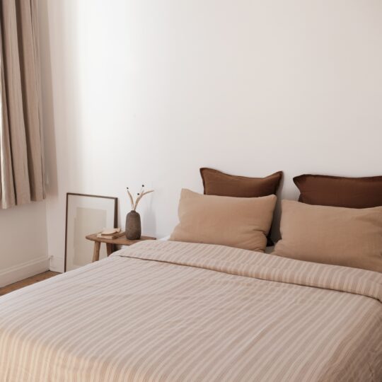 housse de couette flanelle rayée