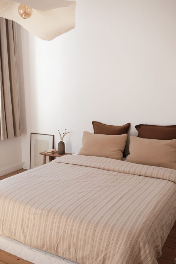 housse de couette flanelle rayée