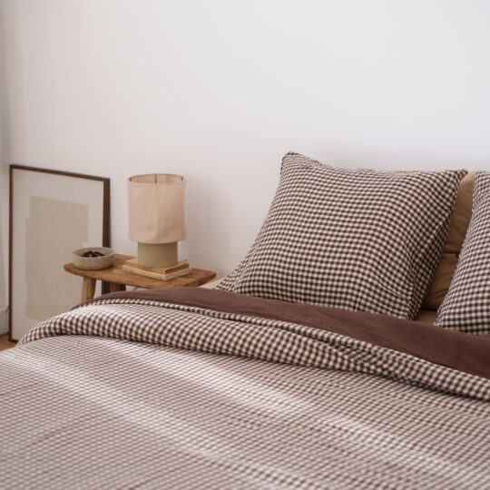 oreiller vichy brun 60x60