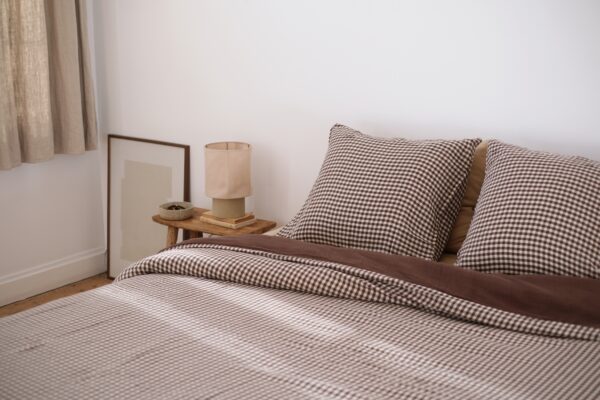 oreiller vichy brun 60x60