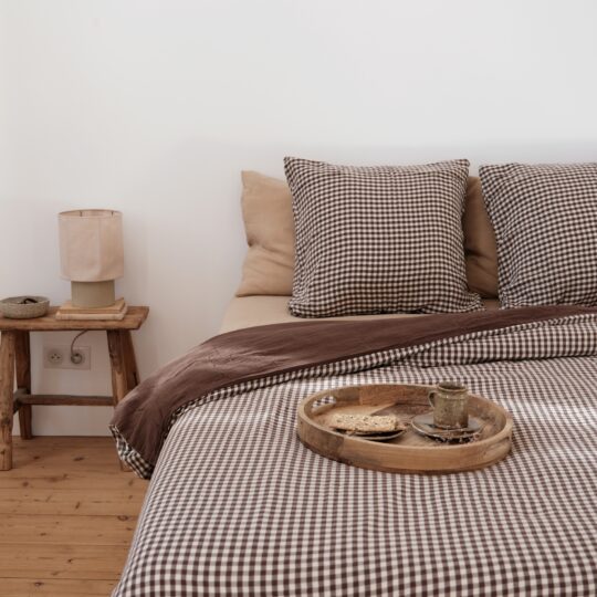 housse de couette gaz de coton vichy brin