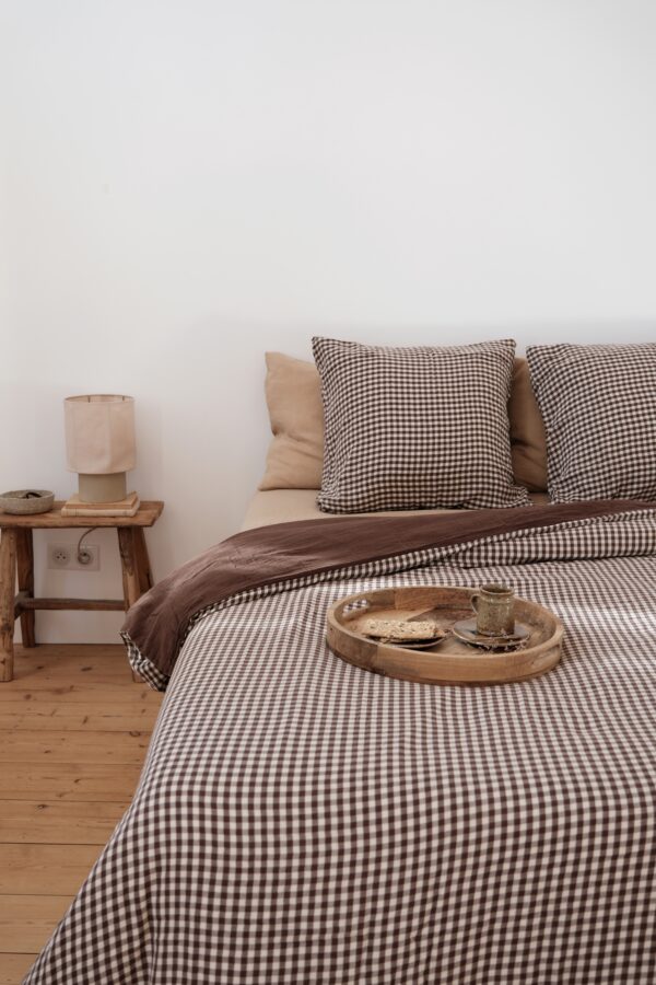 housse de couette gaz de coton vichy brin