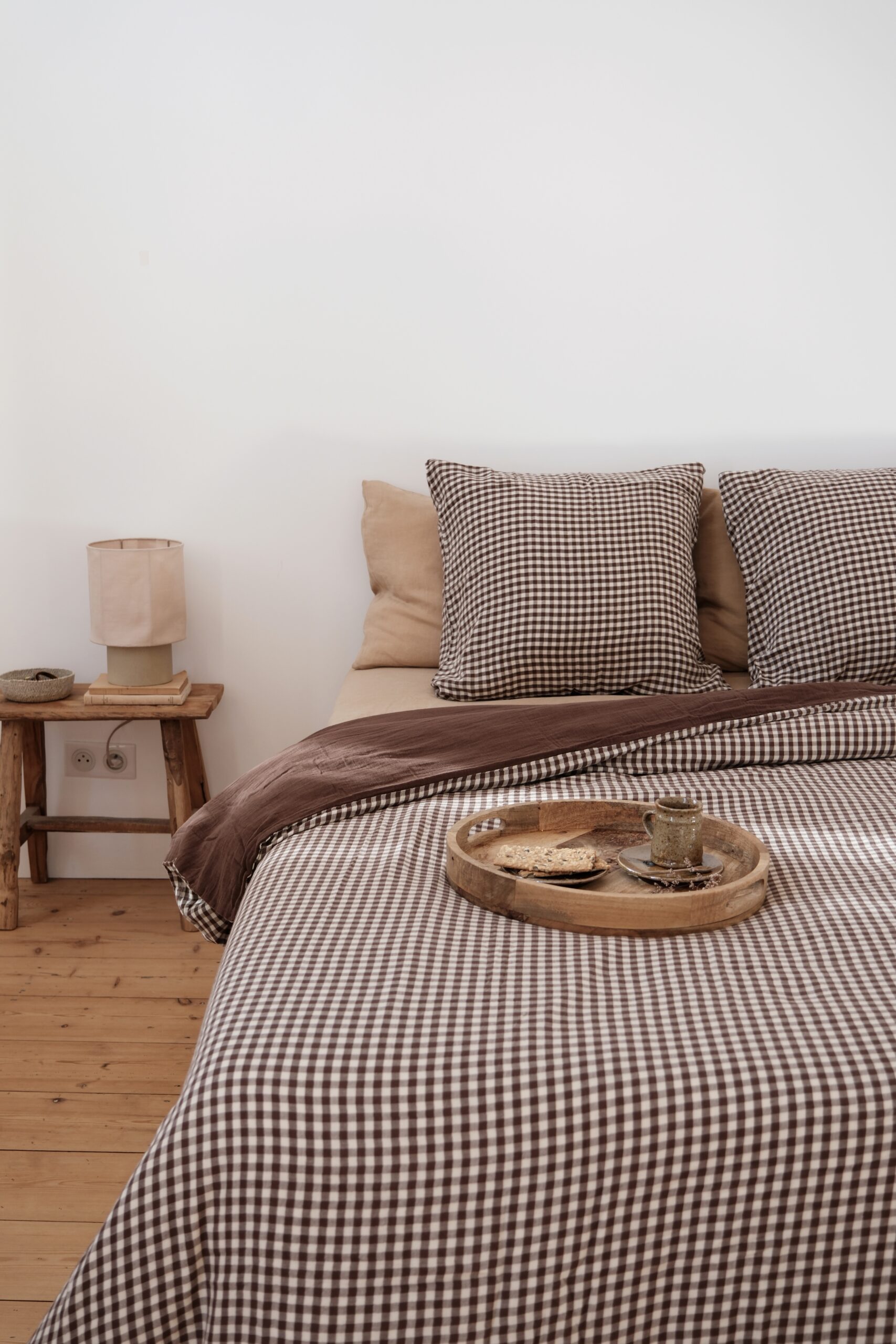 housse de couette gaz de coton vichy brin