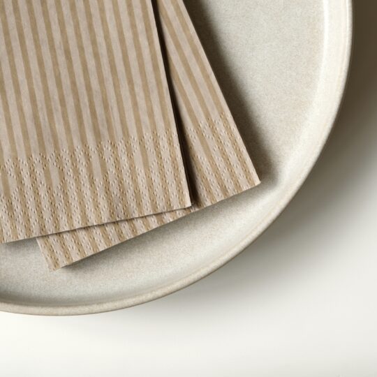 Lot de serviettes en papier rayures beige – Image 5