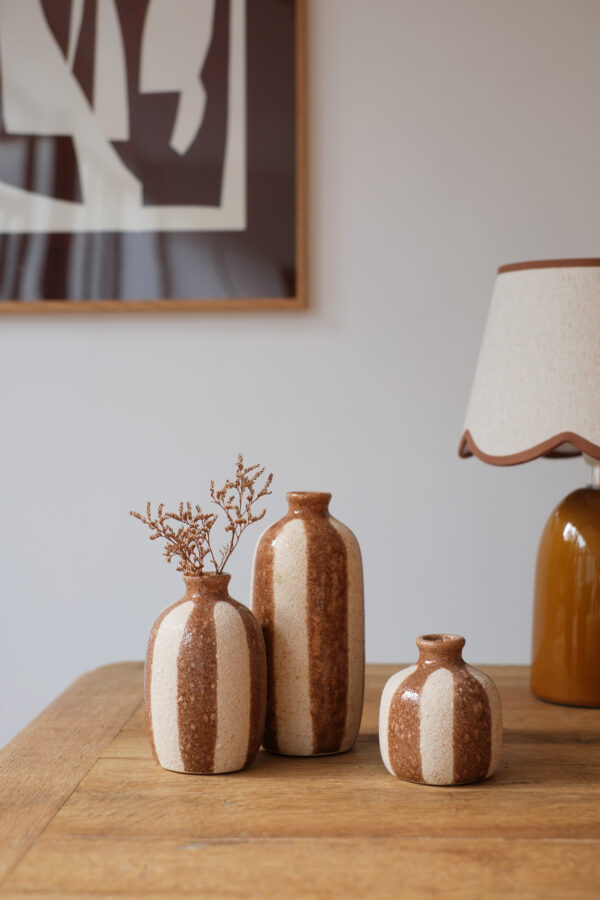 trio vase rayé