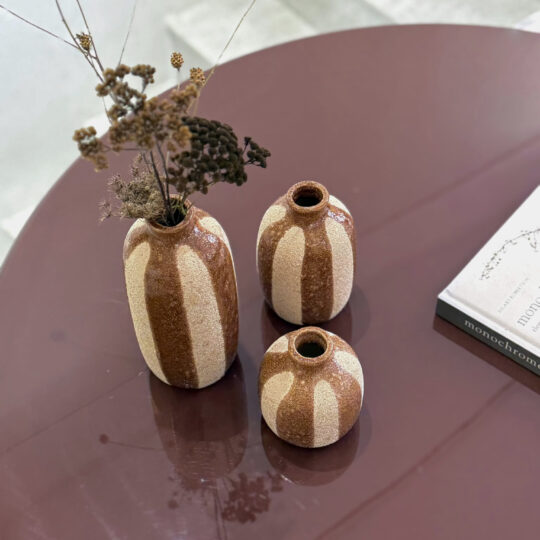 trio vase rayé