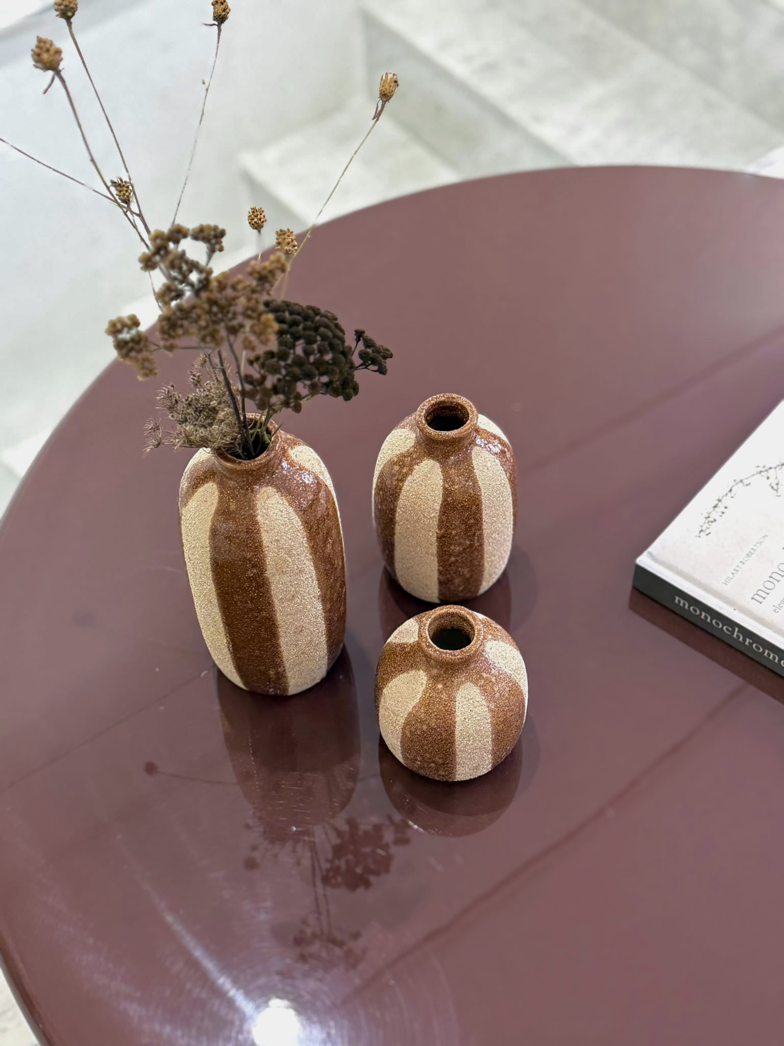 trio vase rayé