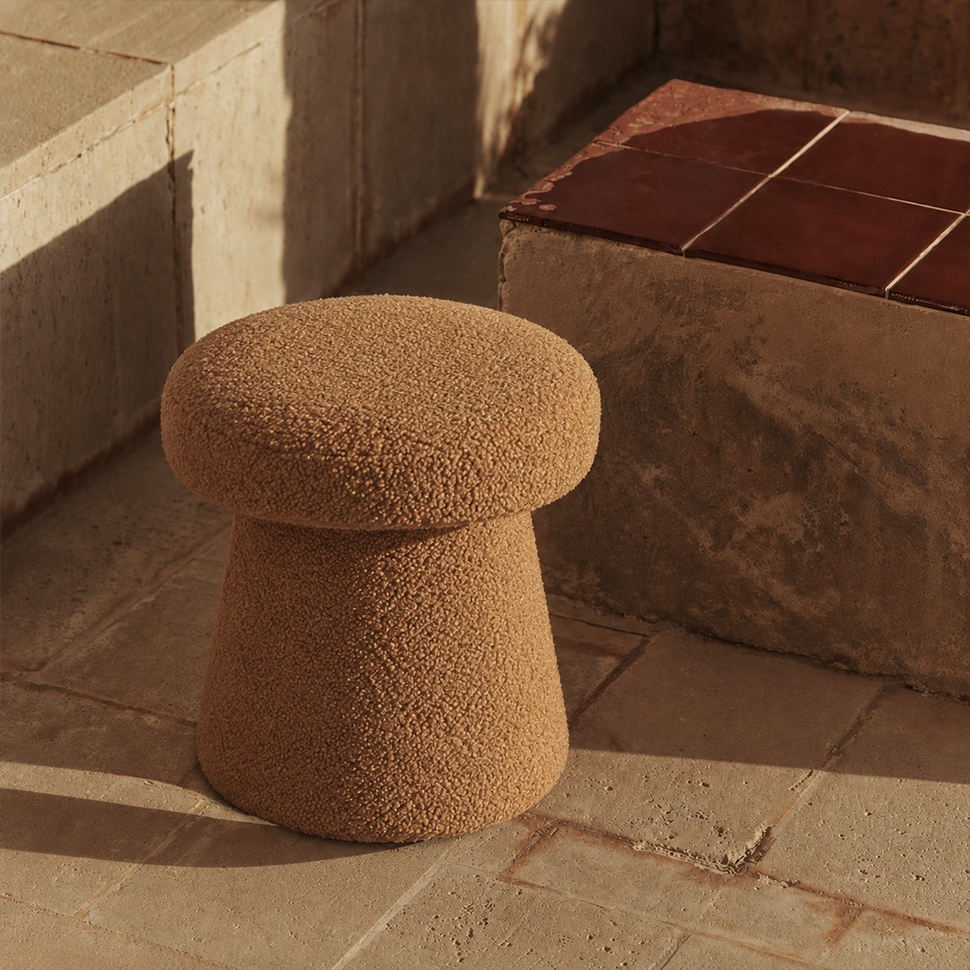 Tabouret champignon marron