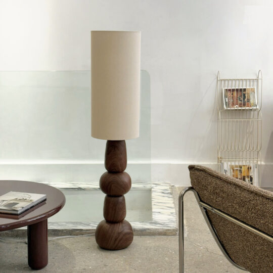 lampadaire boule noyer