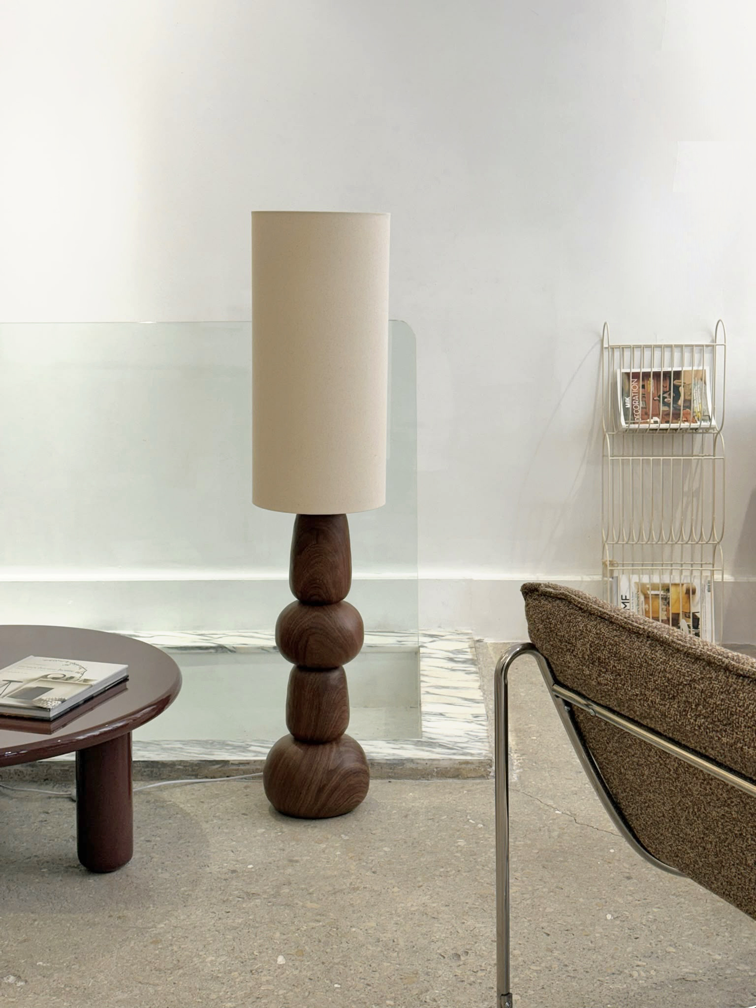 lampadaire boule noyer
