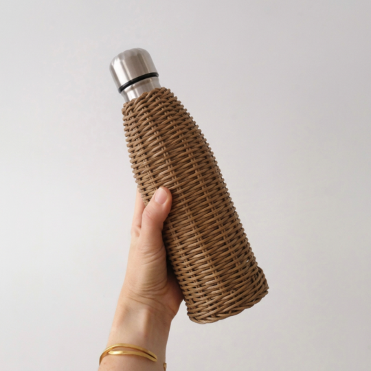 thermos rotin foncé
