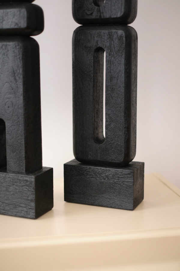 totem-5 Set de 2 statues totem en bois de manguier